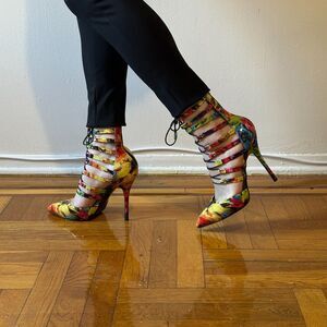 Steve Madden STS Floral Print Gladiator Lace-Up Heels size 11